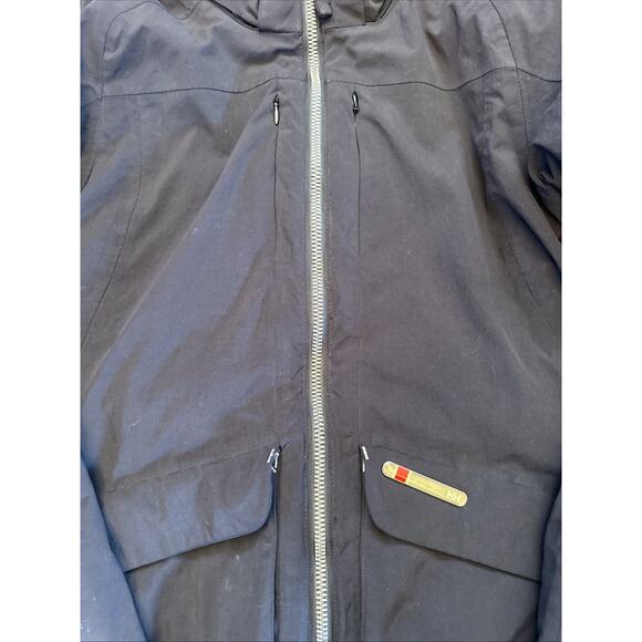 Helly Hansen Ski Jacket Womens Small Black H2 Flow Sytem Removable Hood Parka - Picture 3 of 16